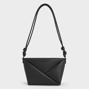 Charles & Keith Black Midori Geometric Crossbody Bag